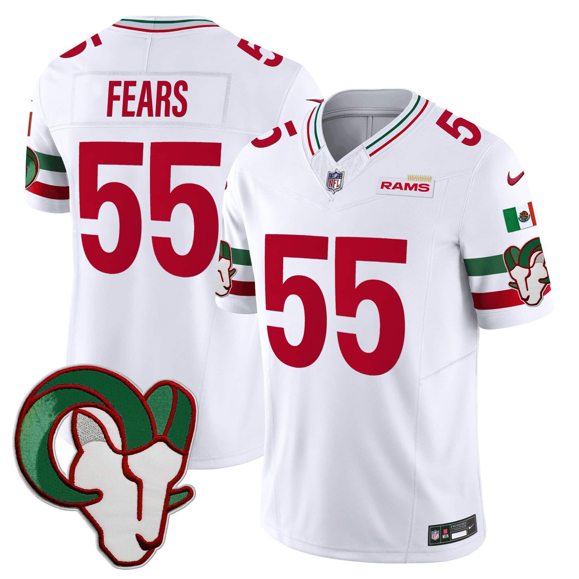 Men Los Angeles Rams #55 Fears White 2024 Nike Mexico Vapor Limited NFL Jersey